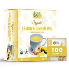 True Organic 레몬 & 진저 티 티백 100개, True Organic 레몬 & 진저 티, 티백 100