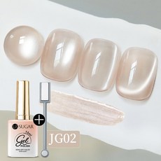 더로만 리얼 유리알 누디 자석 젤네일 폴리쉬 +자석포함, 1개, 15g, 누디베이지_JG02