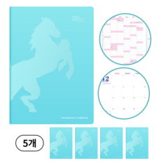 탐나 2026 A4먼슬리 플래너 다이어리 스케줄러, 5개, 민트