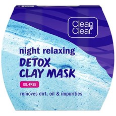 Clean & Clear 나이트 릴랙싱 디톡스 클레이 마스크 오일 프리 48G, 1개, 1개입