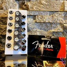 Fender Gold Deluxe Locking Machine Heads 鎖定式弦鈕套組(6顆) 提升音準穩定性、快速更換琴弦 適用多數吉他, Chrome 銀色, 1個