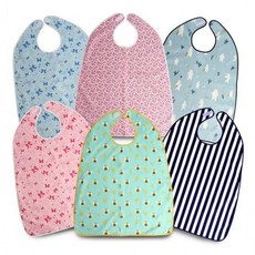 DUGNMARKT 찍찍이 성인용 턱받이 성인 매트 용빕 요양병원 가운 천 앞치마, 1개, 성인용 찍찍이형_네이비 체크