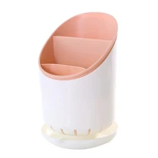 가정용 젓가락 튜브 플라스틱 보관함 주방 펀치 없는 배수구 식기, 01 pink