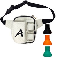 파크골프 파우치 + 골프공 픽업기(1p) 세트 휴대용 허리 착용 볼집게 공줍는 도구 라운딩 필수템 무릎 보호 필드 액세서리, 화이트+볼픽업기(랜덤), 1개