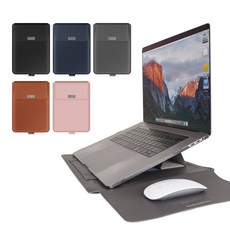 노트북 가죽 파우치 케이스 가방 맥북 삼성 그램, 블랙, 1개