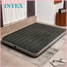 intex 充氣床墊 雙人加大加厚夢幻綠 露營家用便攜氣墊床, 床墊配家用電泵+收納袋+地墊+修補包,長191寬137高25厘米雙人