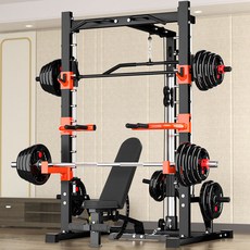 치닝 디핑 홈 짐 세트 파워 랙 스쿼트 프레임 프레스, 블랙 업그레이드 스쿼트 랙-로드 포함 패키지