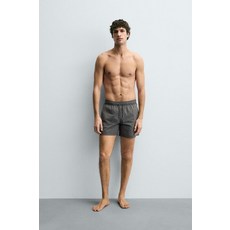 ZARA STRIPED SWIMMING TRUNKS - Anthracite Grey 8574/406/801