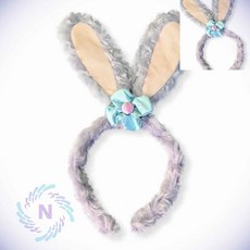 플라워토끼 머리띠 그레이 놀이공원머리띠 응원머리띠