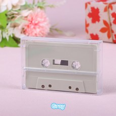 카세트 테이프 투명 보관함 정리함 오디오 마그네틱 녹음 케이스 방진 상자 1PC, Gray, 5) gray, Gray