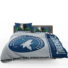 NBA 미네소타 팀버울브스 이불 배게 커버 세트 (싱글 더블) Minnesota Timberwolves Duvet Cover Set, 포함