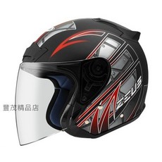 ZEUS 瑞獅 ZS-609 I13 3/4罩 半罩安全帽 內襯全可拆, 消光黑/紅,M, 消光黑/紅