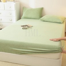 嬰兒床牛奶絨床笠三件套 宿舍床墊保護套 保暖床笠罩, 果綠,90x200cm單牀笠