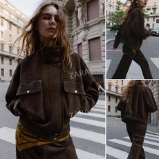 자라 가을 스웨이드 보머 재킷 zara 2025