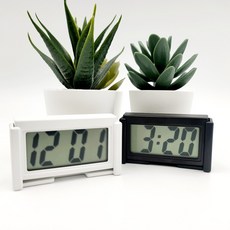 붙이는 무소음 미니 욕실 전자 시계 방수 벽 흡착 용 에, 화이트, 화이트