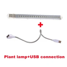 LED 성장 조명 전체 스펙트럼 식물 램프 유연한 호스 실내 온실 식물 USB 램프 꽃 모종 수경 조명 5V, [01] Light and USB hose, 1개