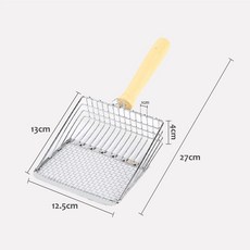 賣場新品不鏽鋼貓砂鏟貓砂鏟雙孔徑貓砂鏟大鏟面貓砂鏟金屬貓砂鏟大貓砂鏟礦砂鏟鏟屎專用木製手柄貓砂鏟振風優選1, 1個, 不鏽鋼貓砂鏟