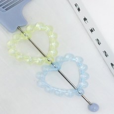 률대디 하트모양 비즈 10p 하트비즈장식, 블루