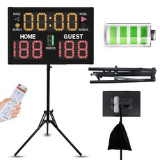 LUCKY TIME Multisport 전자 테이블 탑 스코어보드 실내 및 실외 멀티 스포츠 장면용 휴대용 배터리 전원 스코어보드, 11digits-tripod