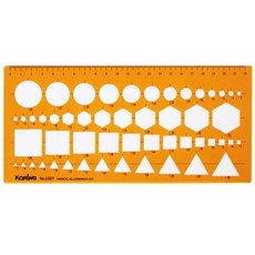 코링 종합형판 원형세모자 102 코링자 빵빵자 제도자 학용품자, 1개