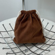 유스토어 코듀로이 골덴 복조리 미니백 파우치 화장품 여행 수납 데일리 복주머니