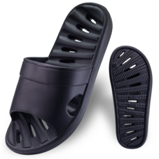 리던홈 물빠짐 미끄럼방지 욕실화 EVA, 1개, 블랙