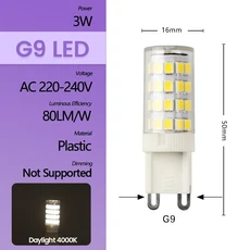 2-20pcs 미니 LED G9 E14 옥수수 전구 AC 220V 2W 3W 슈퍼 밝은 비 스트로브 따뜻한 흰색 빛은 20W 50W 할, 04 G9 3W 4000K hyaline, 03 20pcs