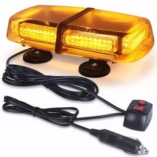 12V 60W LED 자동차 식 초고휘도 경고등 비콘 라이트 위험 비상 황색 교통 경광등, Amber