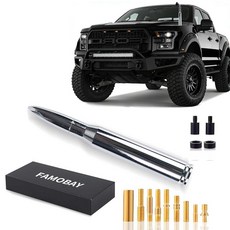 미국출고 아마존4.5+ 149414 Famobay 크롬 스터비 불렛 안테나 자동차 트럭 안테나 밸브 스템 캡 포함 쉐보레 실버라도 및 GMC 시에라 튼튼한 픽업 액세서리(1