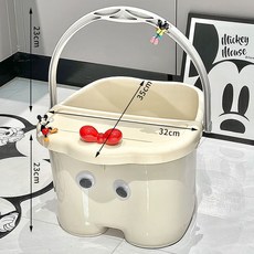 萌趣足浴桶 高深加厚 家用足底按摩, 1個, 萌趣按摩泡腳桶,蝴蝶結+波點