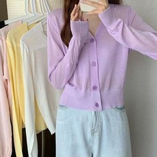 캐주얼 여름 여성 브이넥 가디건 아우터 브이넥가디건 시스루가디건 여성가디건