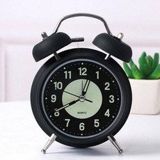 시월 무소음 야광 해머벨 탁상시계 블랙 아날로그탁상시계, 02 A.52377 블랙