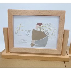 實木旋轉雙面相框 5x7吋照片適用 居家裝飾 婚禮禮物 作品展示框, 1個, 旋轉5*7橫雙面框 FH0064