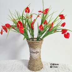 創意手工花瓶ins風花籃-田園手工編織藤編草編手提插花花瓶, 小細腰