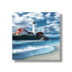 미국 메인주 포틀랜드 헤드라이트 등대 바다풍경 사진 아트프린팅 인테리어액자 60x60cm 코튼캔버스 인쇄, 캔버스판넬