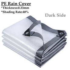 0.33 메쉬 강화 전망대 캐노피 PE 방수포 필름 정원 즙이 많은 식물 커버 발코니 방수 울타리 스크린 네트 0.9mx1m Dark Side, 다크 사이드