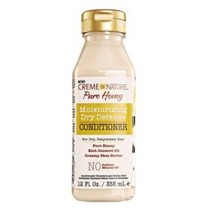 크림 오브 네이처의 코코넛 오일 & 시어 버터 샴푸 손상된 모발을 위한 드라이 디펜스 퓨어 허니 포뮬러 12.07 Fl Oz, Moisturizing Conditioner, 12 Fl Oz (Pack of 1), 1개, 355ml