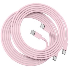 루미아코어 60W 아이폰 초고속 ctoc 타입 고속 충전기 케이블, 2개, 분홍색, 3m