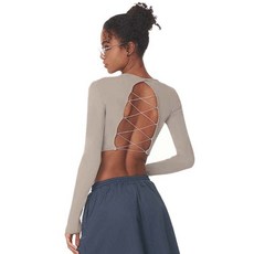 長袖露臍短款瑜伽上衣 AS23-88