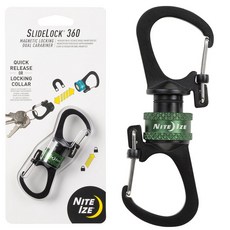 NITE IZE SLIDELOCK 360°旋轉磁鐵八字扣 鑰匙扣/鑰匙圈 綠, 1個