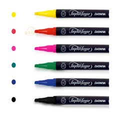 그집그물건 캘리그라피펜 수성 팬 연습, 6색