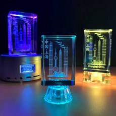 상하이기념품 동방명주 와이탄 led 크리스탈 소품 인테리어, 4x6 상하이(전자 램프 홀더), 1개