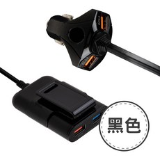ARZ 車用4孔充電器 QC3.0 點菸器擴充, CC103／黑色
