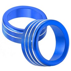 MDEOOSKY 알루미늄 합금 센터 콘솔 노브 커버 2개(블루) 파워 볼륨 링 스위치 링 내부 트림 교체 토요타 툰드라 2022-2025 세쿼이아 2023-2025용 271, MDEOOSKY 알루미늄 합금 센터 콘솔 노브 커버 2