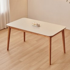 동서가구 로사 원목 세라믹 식탁 단품 1400 DF927574, 상판 베이지 / 식탁 내추럴, 4인용