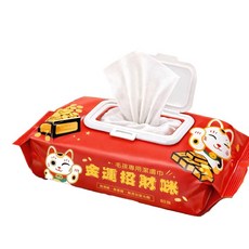 金運招財咪 無酒精無香精寵物濕巾, 1個, 80個裝