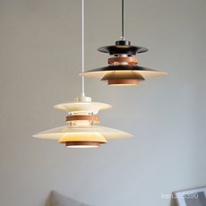 V10燈飾 110V 北歐ph5餐廳吊燈 日式奶油風設計 酒店餐飲吧臺店鋪餐桌吊燈 侘寂風護眼燈具, 米白+白樺木色【附原廠三色燈泡】,三色變光【牆壁開關切換】