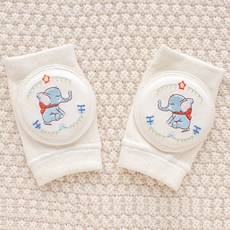 멀티포 유아용 자수 이중 무릎 보호대 메쉬 여아 남아 무릎보호, 2세트, 아기코끼리