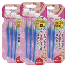 카이 쁘띠 눈썹칼 T형 10mm 3개입 PET-3B, 3개, 블루
