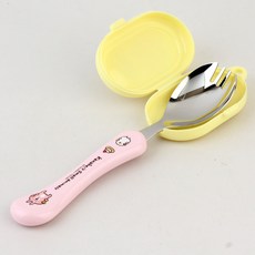 카나헤이의 작은동물들 편한 스푼/포크숟가락 포카락, 1개, 단품, 핑크
